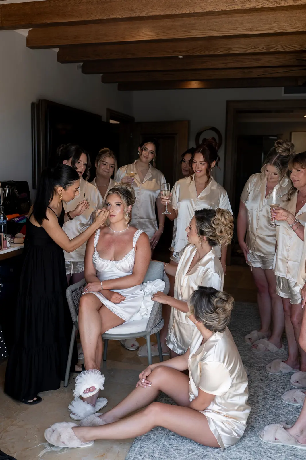 Bridal party beauty preparation by Sara Tamargo